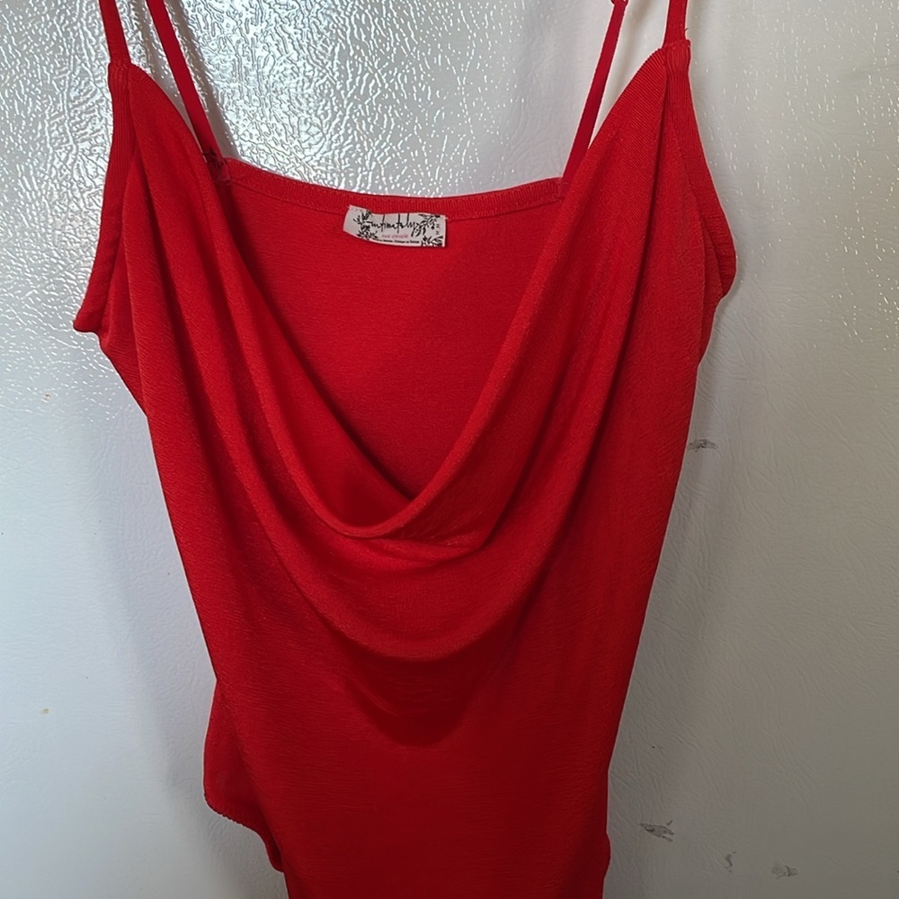 Free People Sexy red cowl neck bodysuit Medium